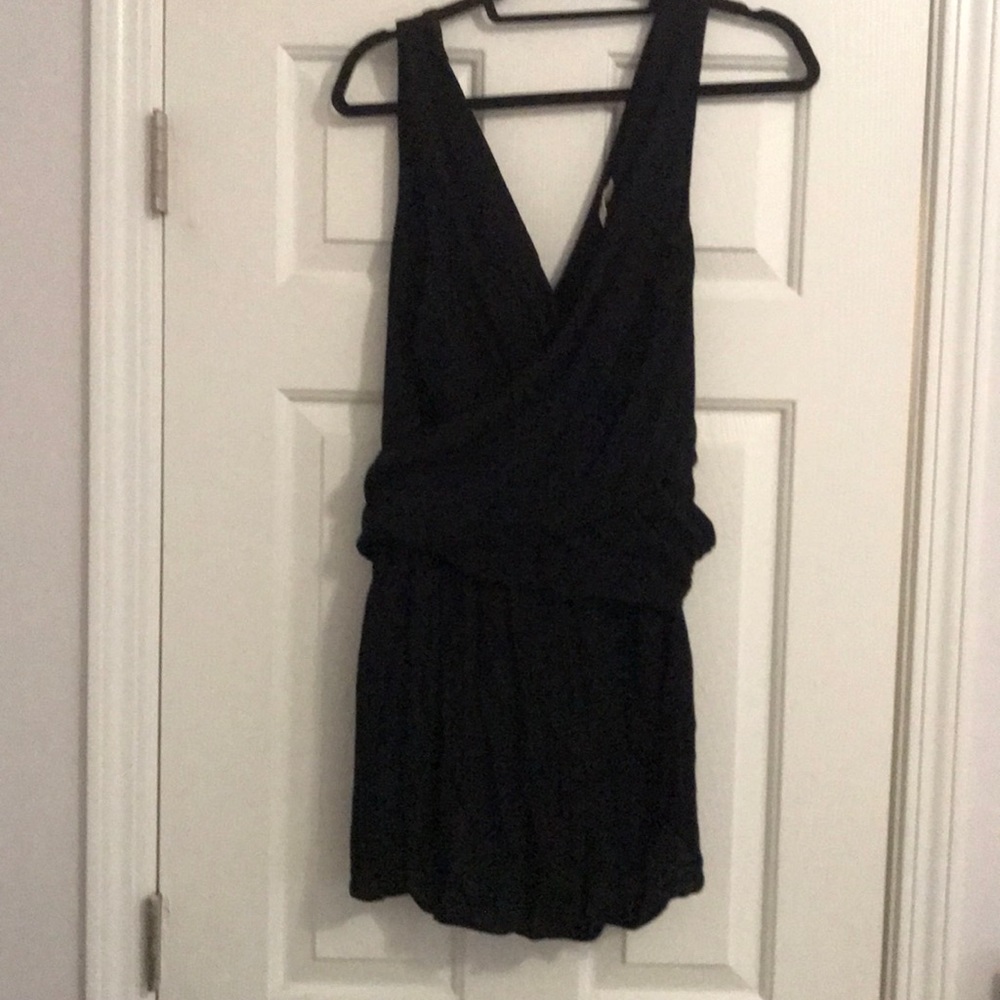 Black sleeveless romper